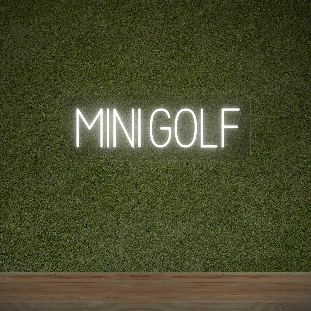 Mini Golf Neon Sign | White