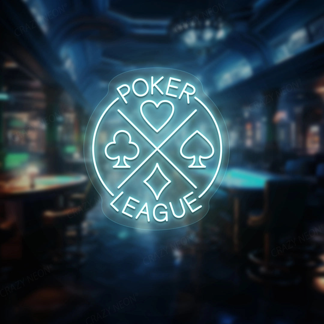 Poker League Neon Sign | iceblue