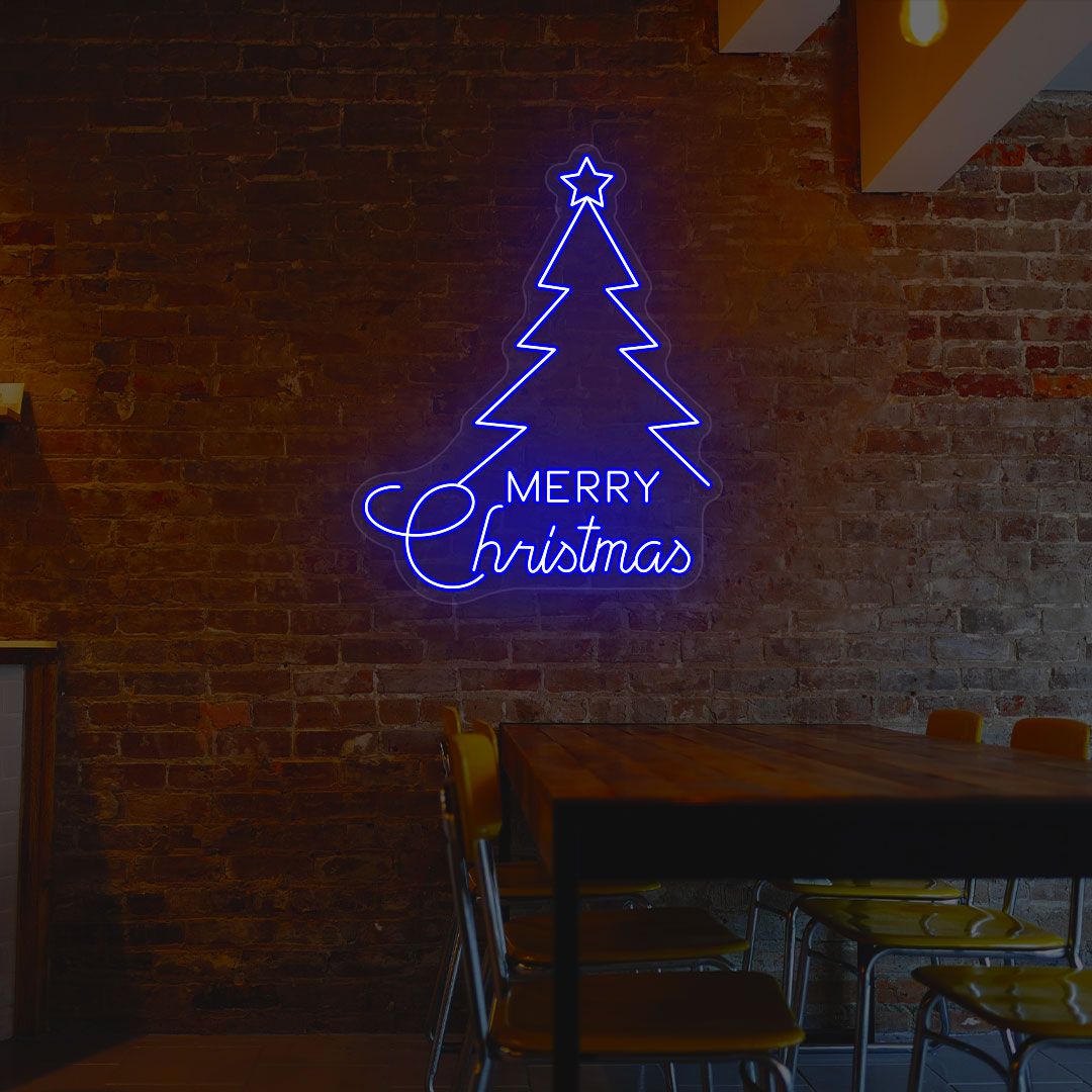 Merry Christmas With Tree Neon Sign