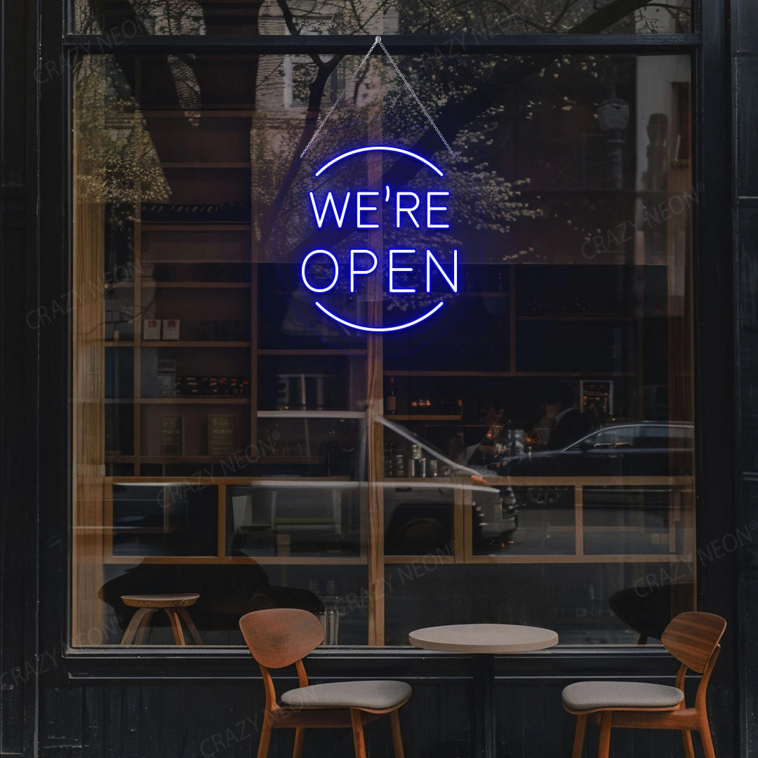 We're Open Neon Sign