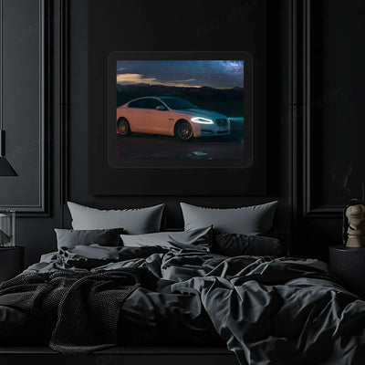 XJ luxury Car Neon Artwork | White