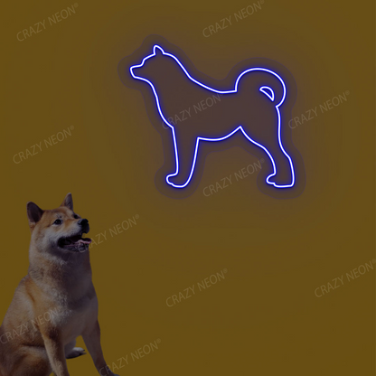 Shiba Inu Dog Neon Sign | Blue