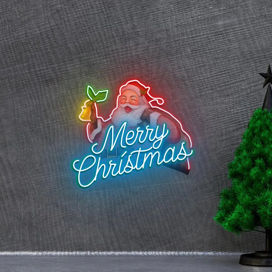 Merry Christmas Neon Artwork | Iceblue