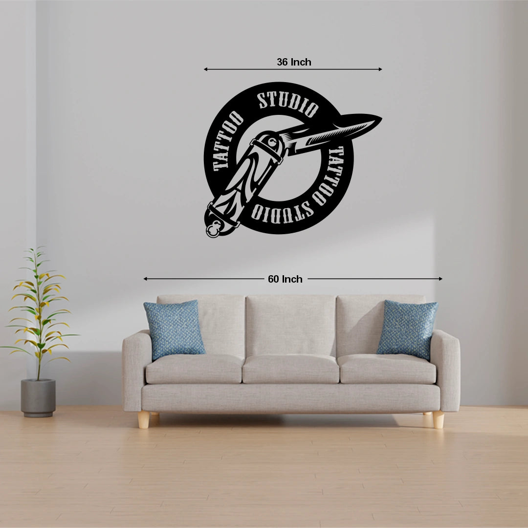 Tattoo Studio Custom Metal Monogram size reference