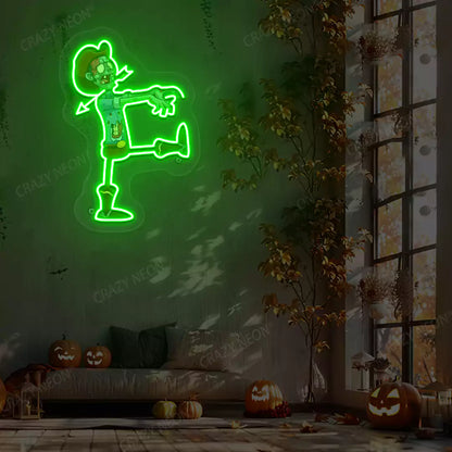 Cowboy Zombie Neon Artwork | Green