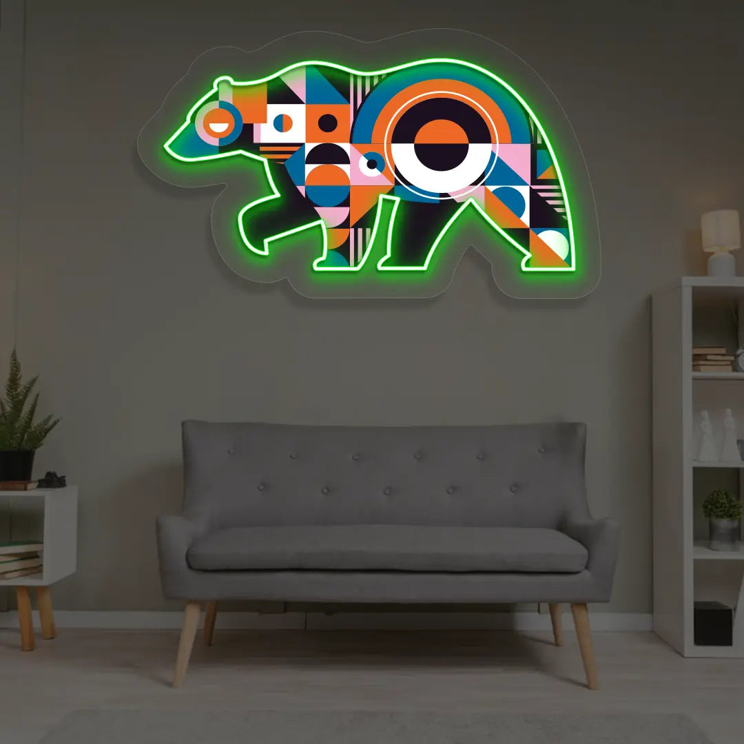 Chroma Bear Abstract Neon Artwork Sign 