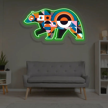 Chroma Bear Abstract Neon Artwork Sign 