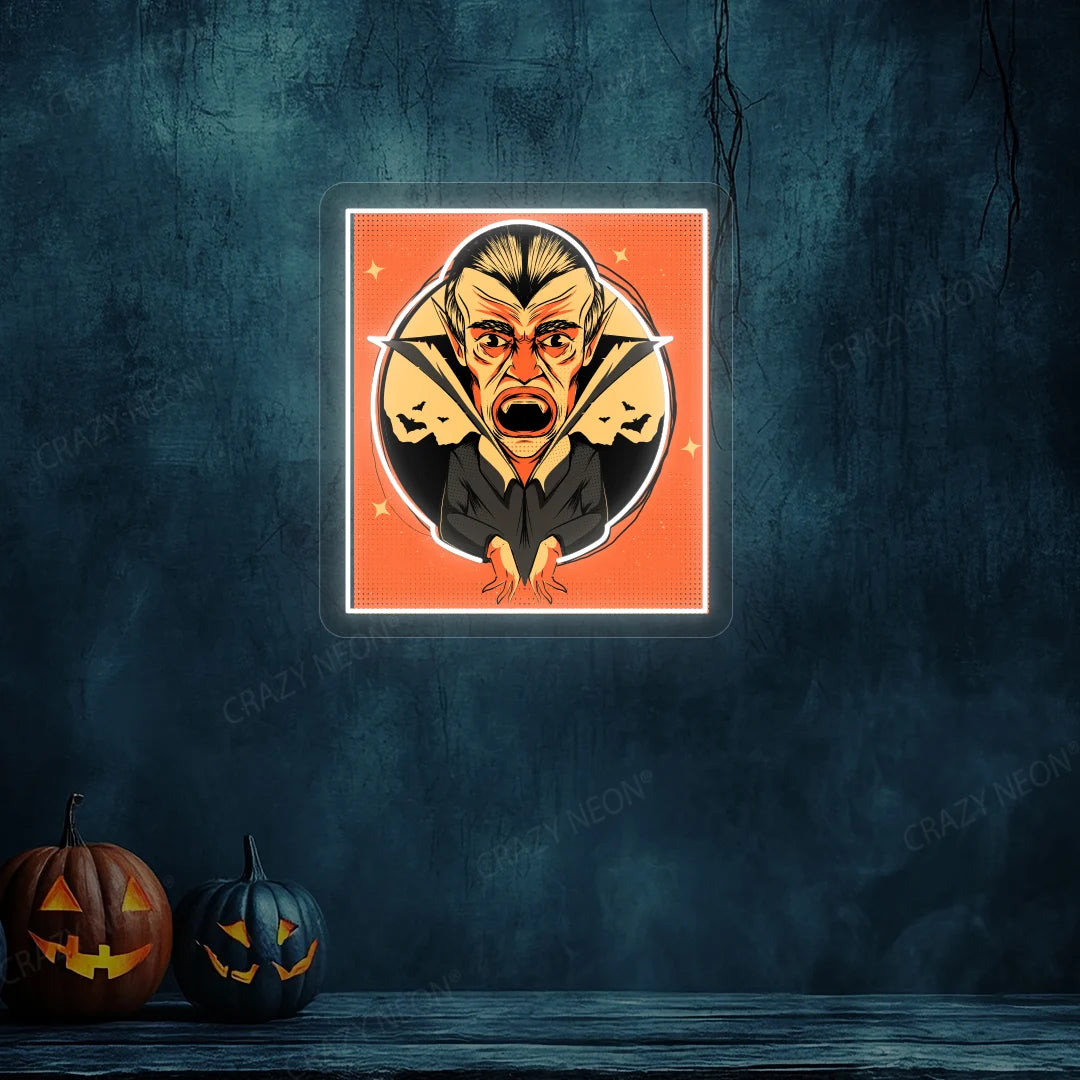 Dracula Halloween Neon Artwork | Warmwhite