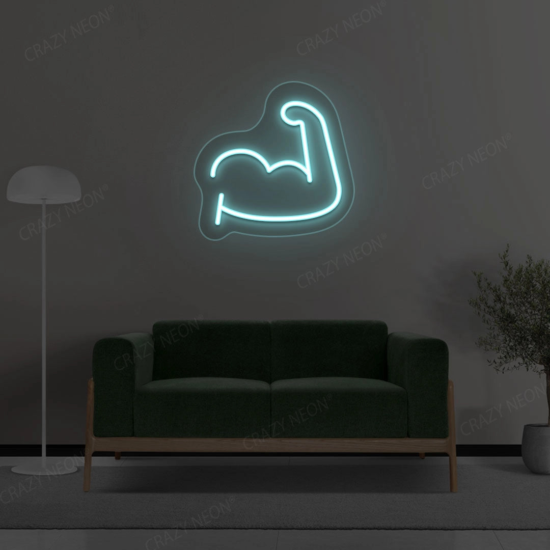 Muscular Hand Neon Sign | Iceblue