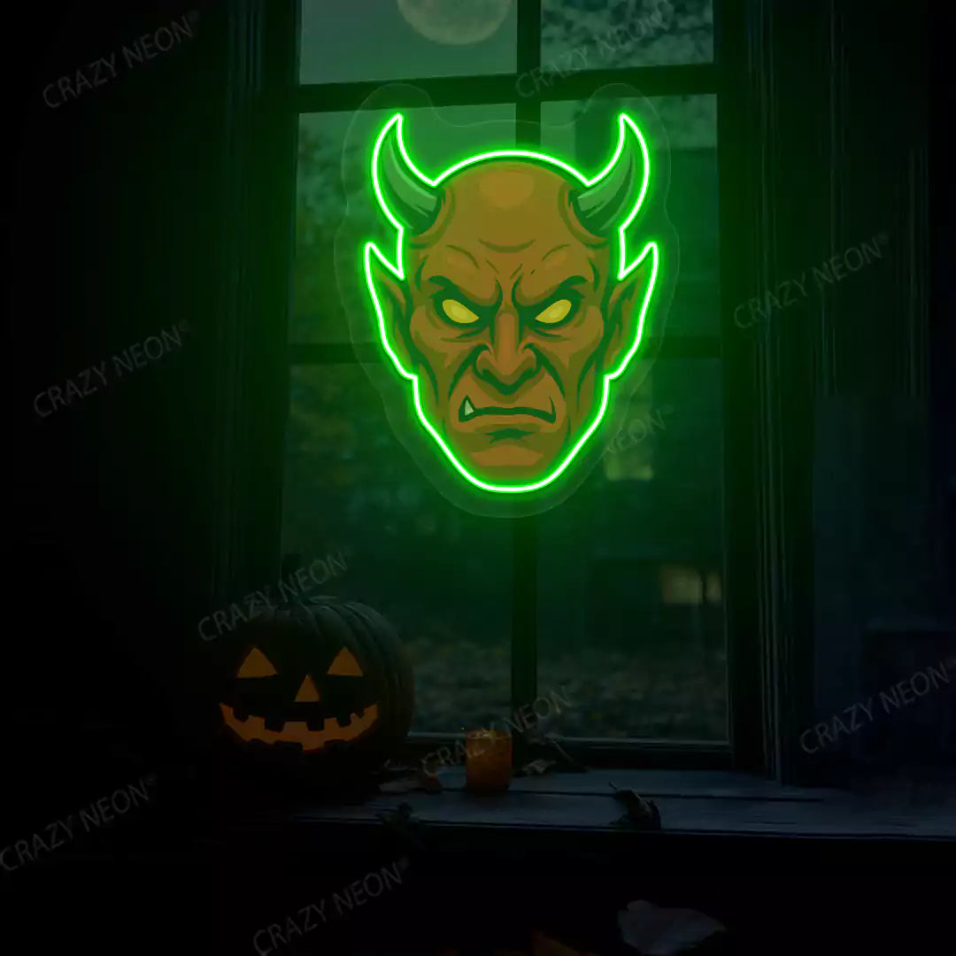 Devil Head Neon Artwork | Green