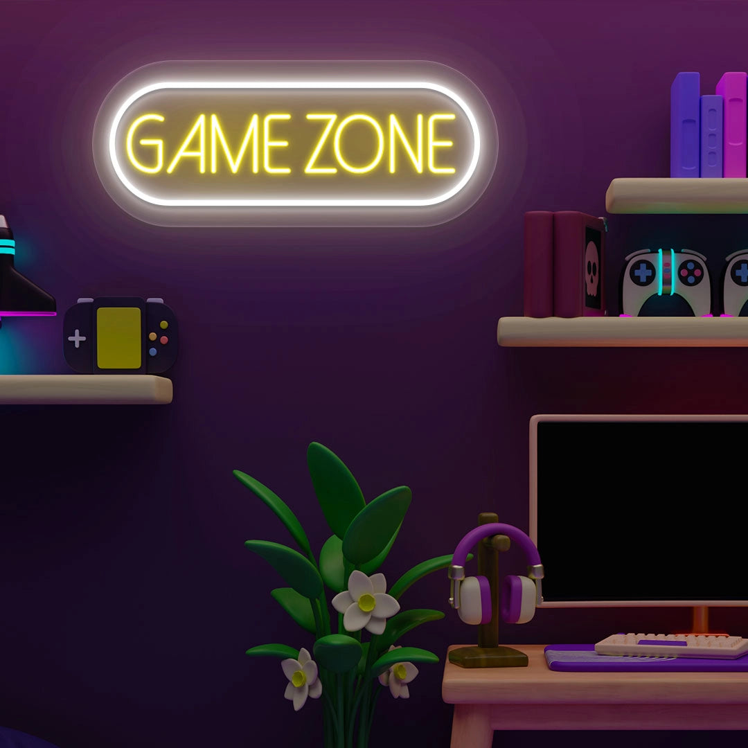 Game Zone Neon Sign | Yellow