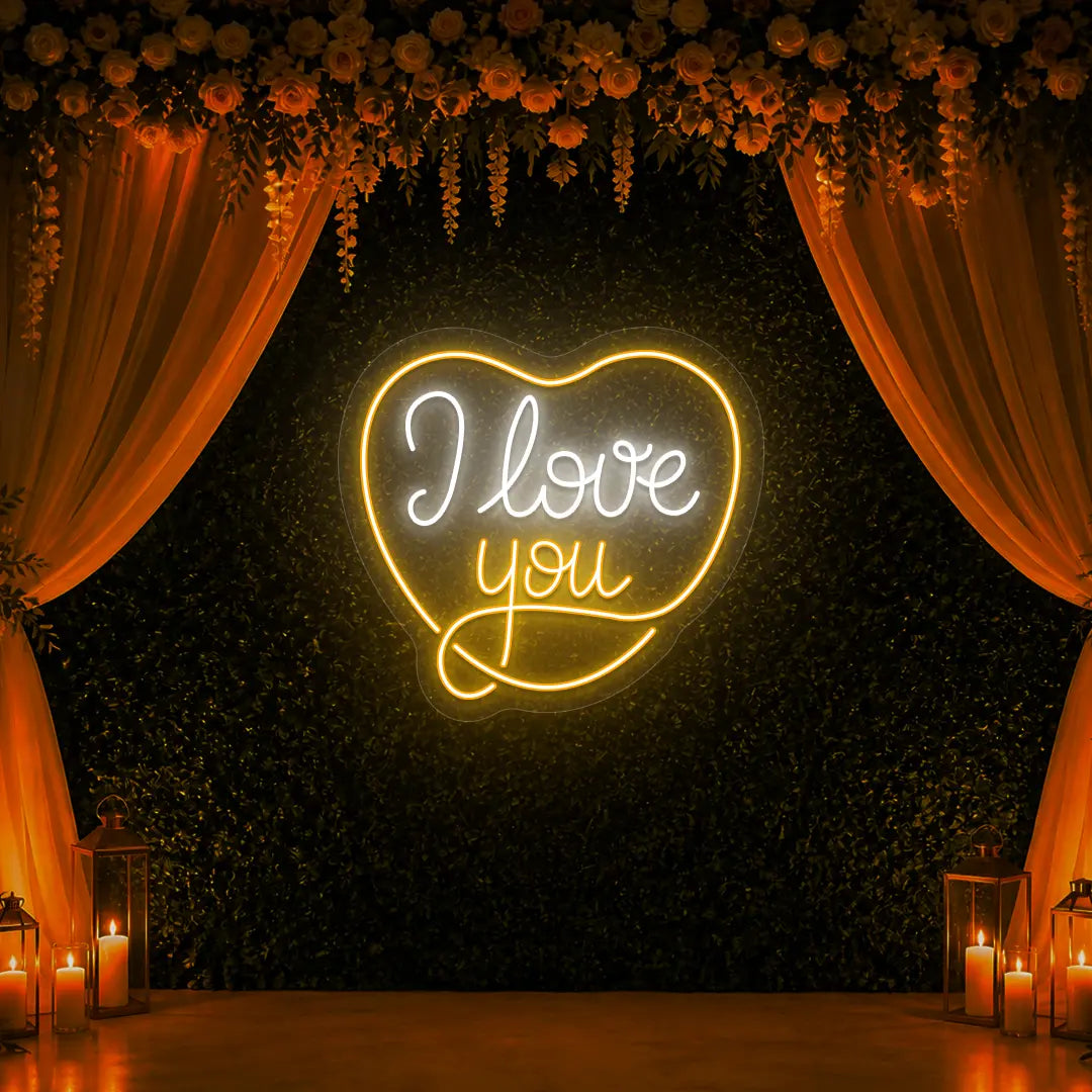 I Love You Forever Neon Sign in Orange color