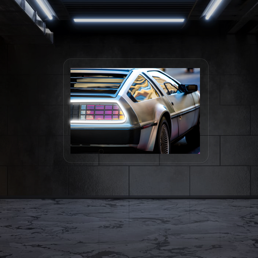 DMC-12 Backlight Neon Artwork | White