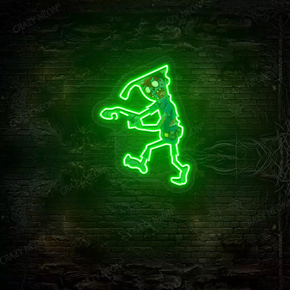 Zombie Walker Neon Artwork | Green
