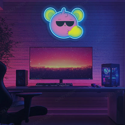 Slay Bear Neon Artwork | Iceblue