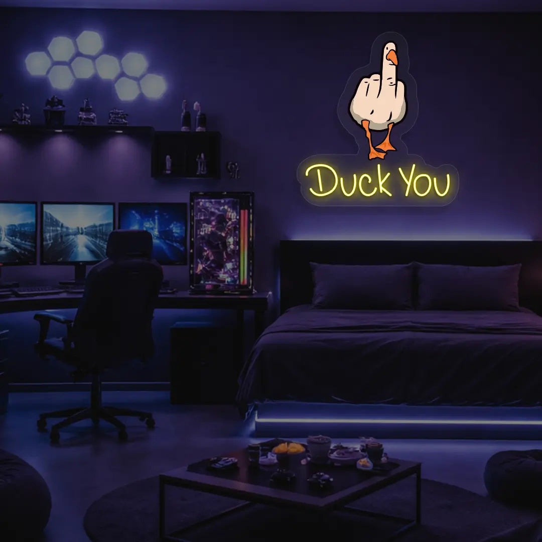 Duck You Neon Artwork in yellow color