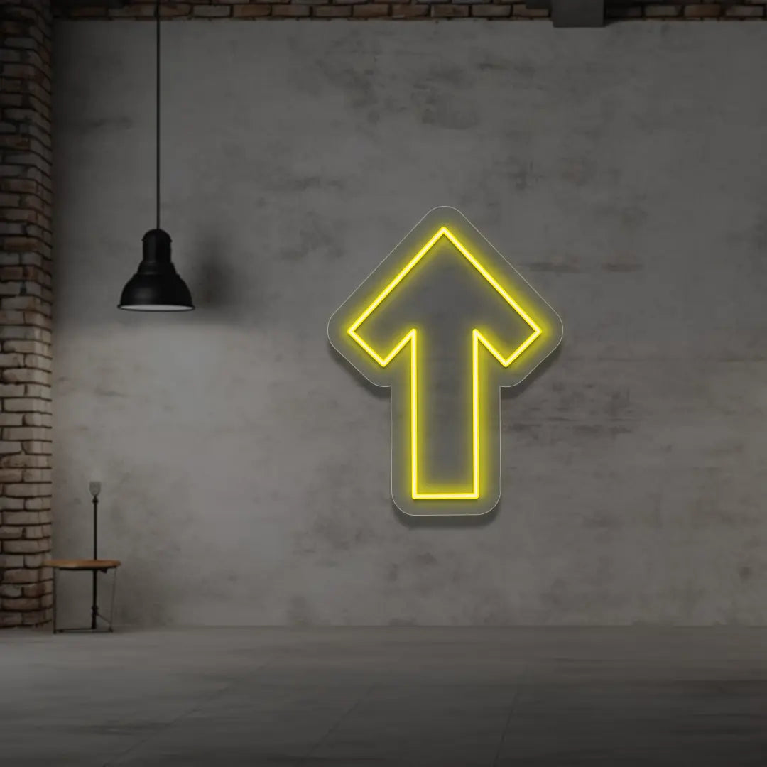 Upward Geometric arrow in Yellow color