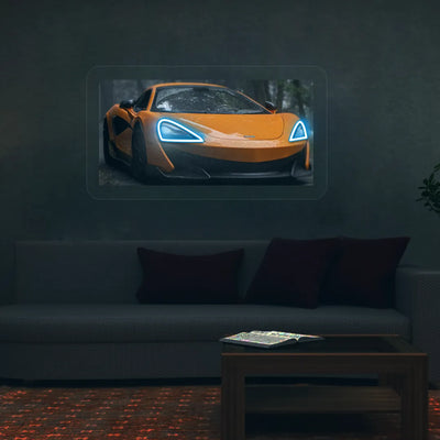 Orange Mc Supercar Headlight Neon Artwork | Iceblue