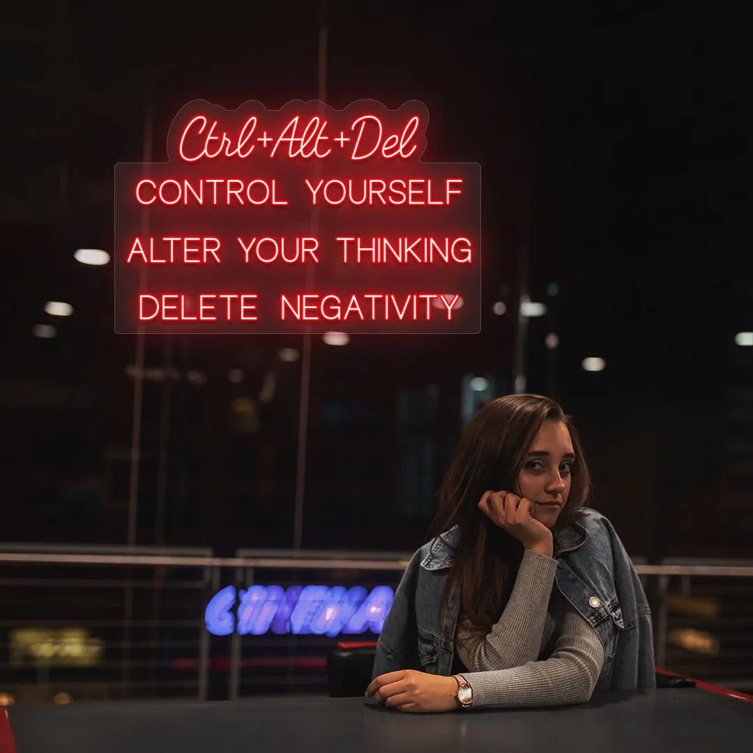 Ctrl + Alt + Dlt Quote Led Neon Sign | Red