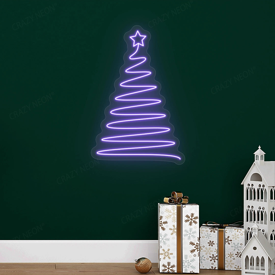 Christmas Tree Shaped LED Neon Sign | Purple