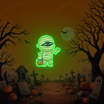 Mummy Kid Neon Artwork | Green