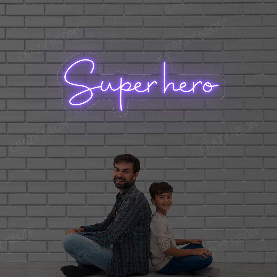 Superhero Neon Sign | Purple