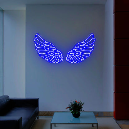 ArchAngel Wings Neon Sign | Blue 