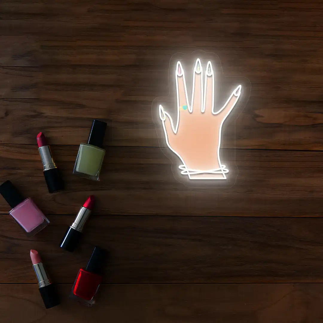 Nail Game Strong Neon Artwork in White color
