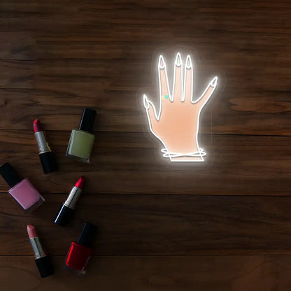 Nail Game Strong Neon Artwork in White color
