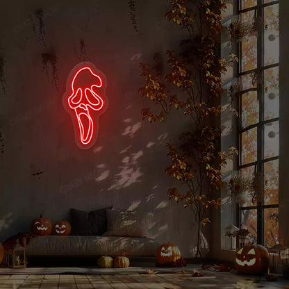Ghost Scream Neon Sign | Red