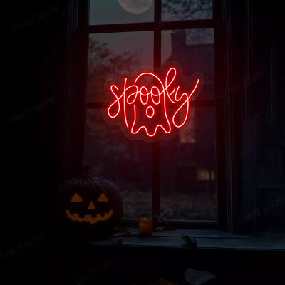 Spooky Ghost Neon Sign | Red