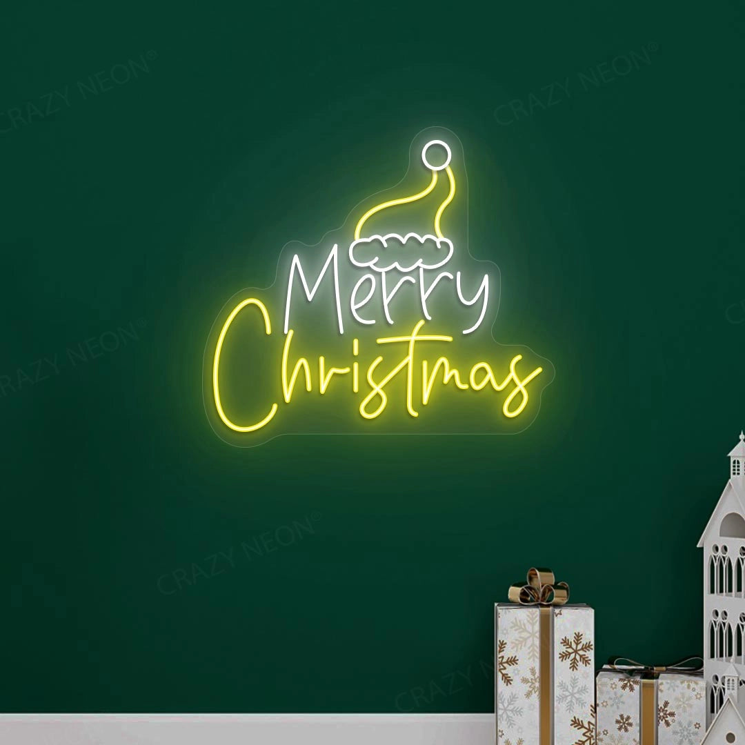 Christmas Cap Neon Sign | yellow