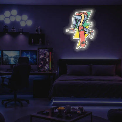 Skate Bolt Neon Artwork