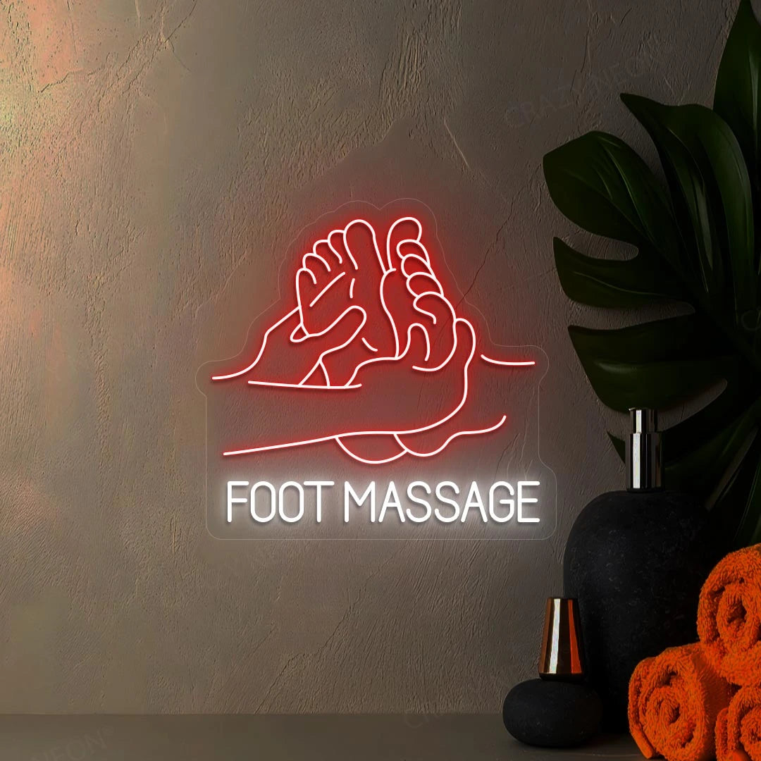 Foot Massage Spa Neon Sign | Red