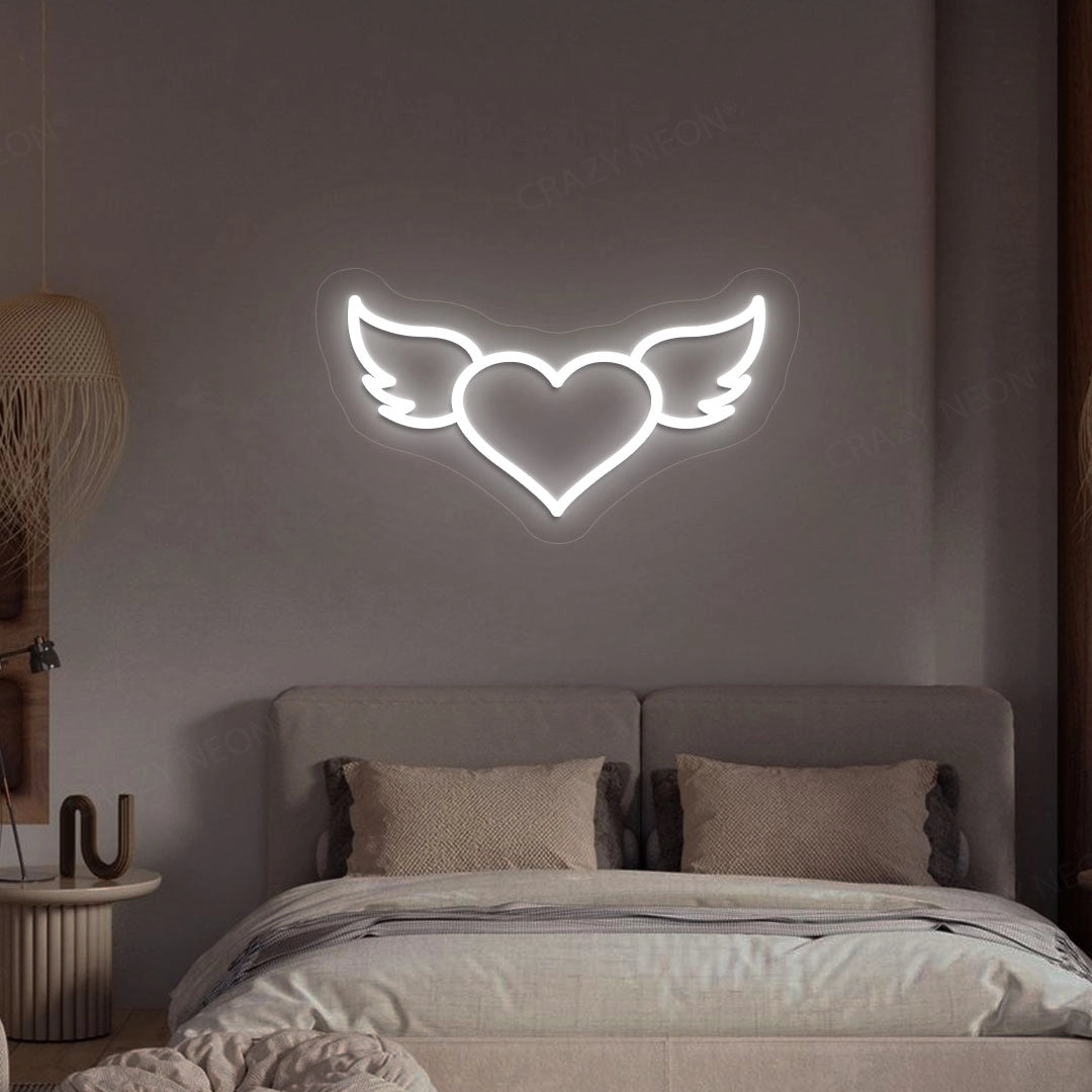 Angel Heart Wings Neon Sign