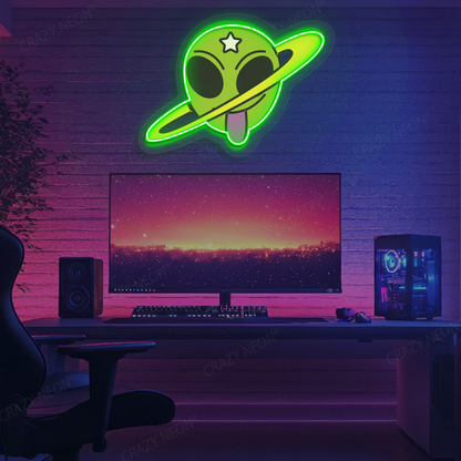 Outta This World Alien Neon Artwork | Green