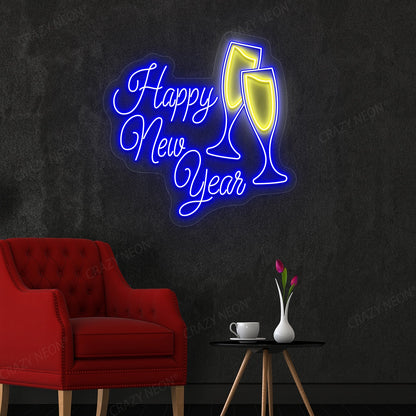 Happy New Year Neon Sign | Blue 