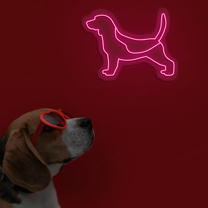 Beagle LED Neon Sign | Pink