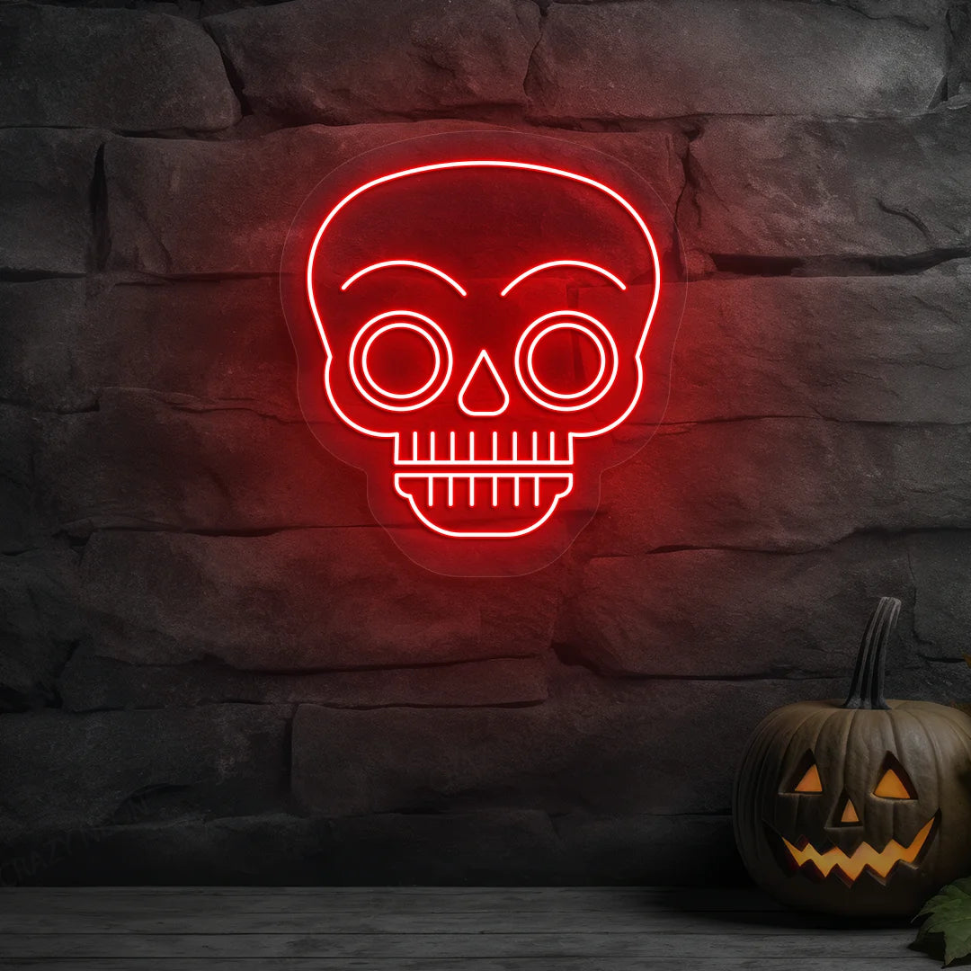 Glow Skull Neon Sign | Red