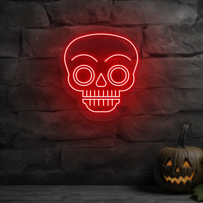 Glow Skull Neon Sign | Red