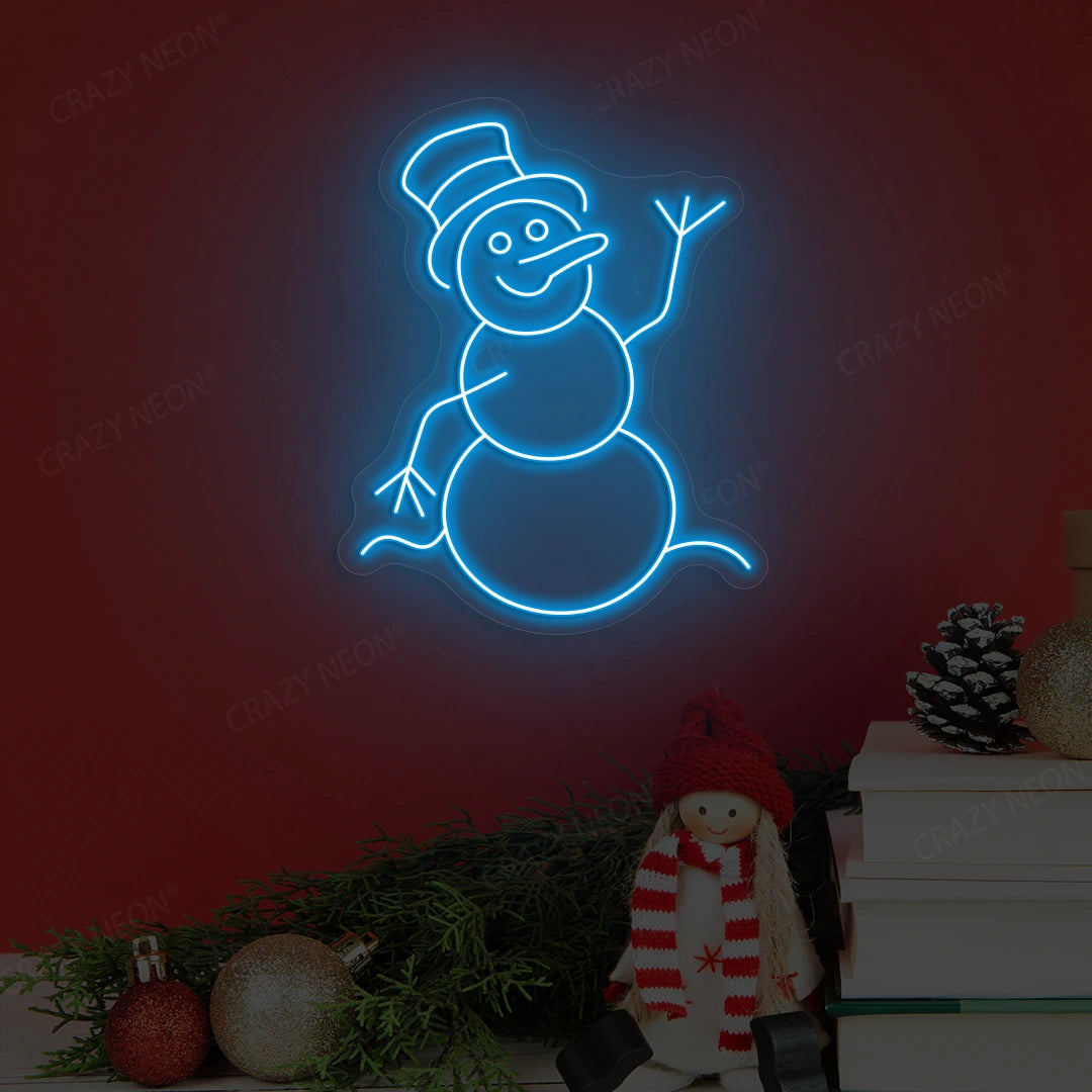 Jolly Snowman Neon Sign | Iceblue