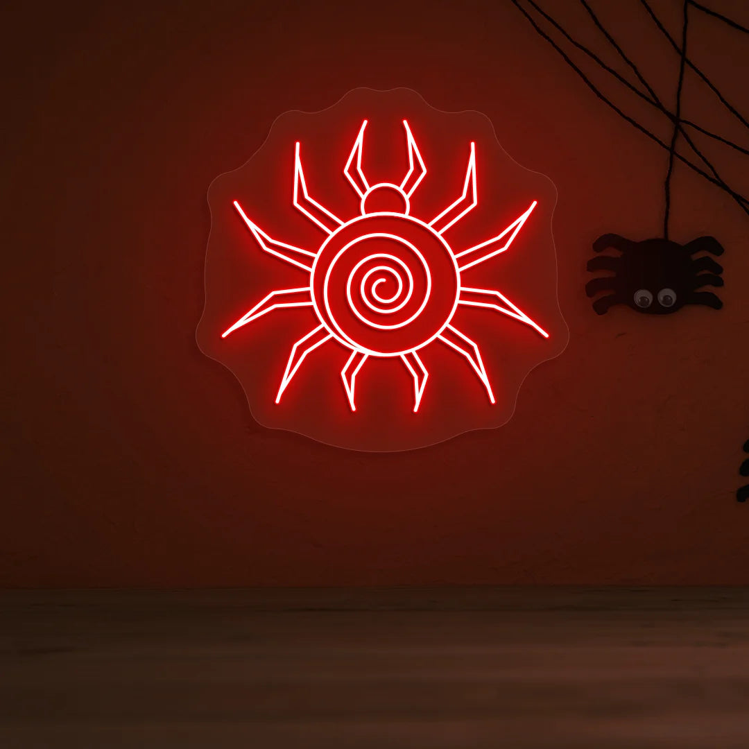 Spiral Spider Neon Sign | Red