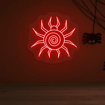 Spiral Spider Neon Sign | Red