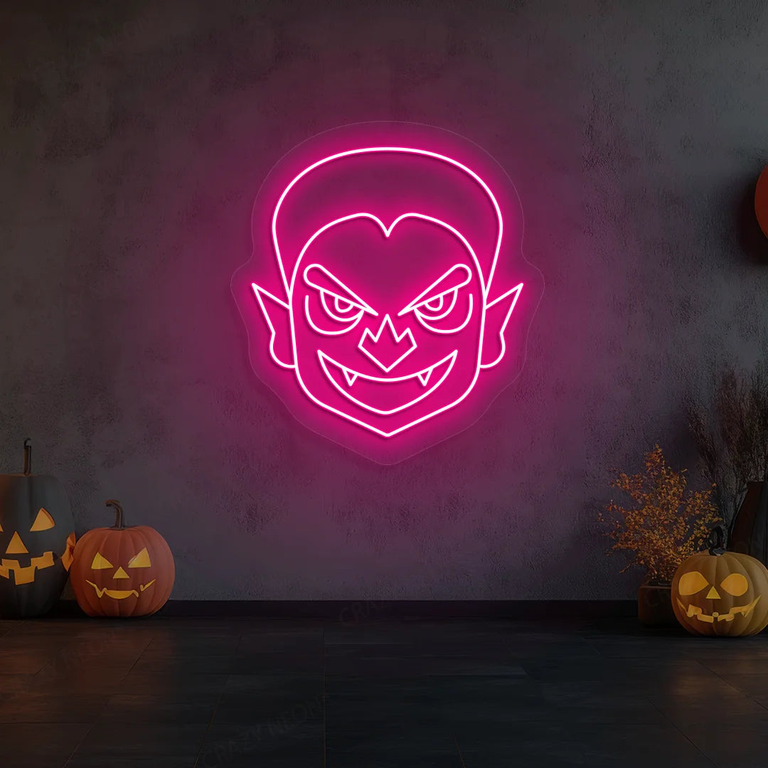 Haunted Vampire Neon Sign | Pink
