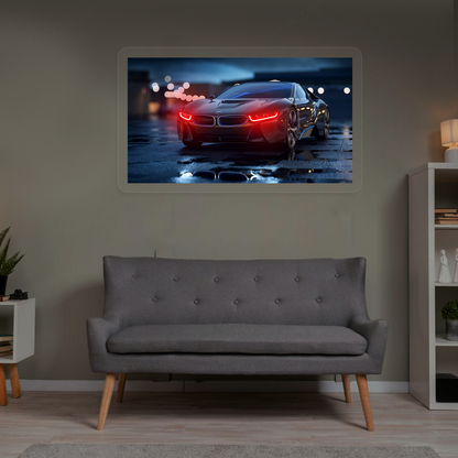 BMW i8 Coupe Neon Artwork | Red