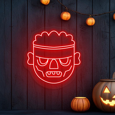 Frankenstein Head Neon Sign | Red
