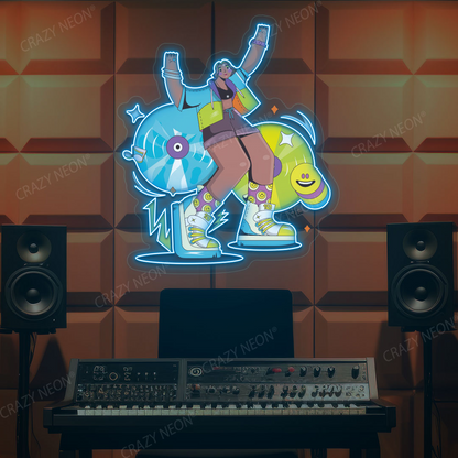 Rave Vibes Neon Artwork | Iceblue