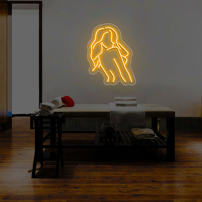 Elegant Girl Neon Sign | CNUS014674 | Orange