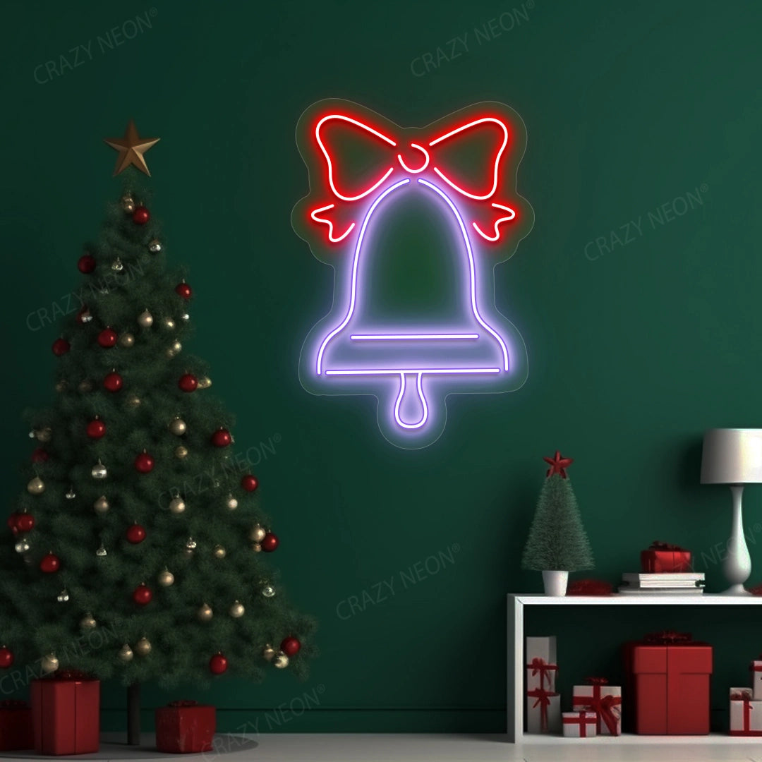 Jingle Bell Neon Sign | Purple