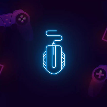 Mouse Neon Sign in Icebue Color